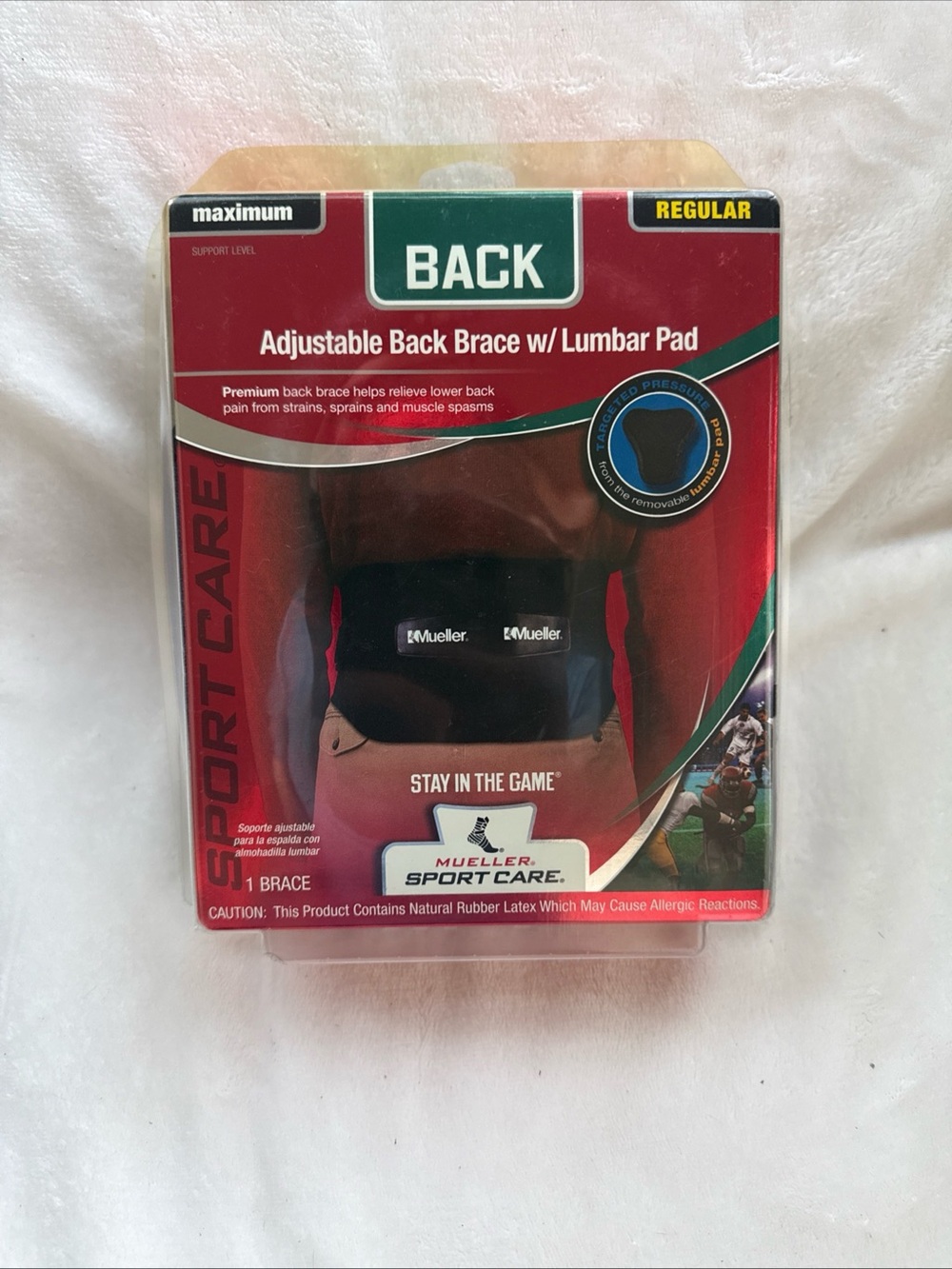 Mueller Adjustable Back Brace with Lumbar Pad - Black (Regular)